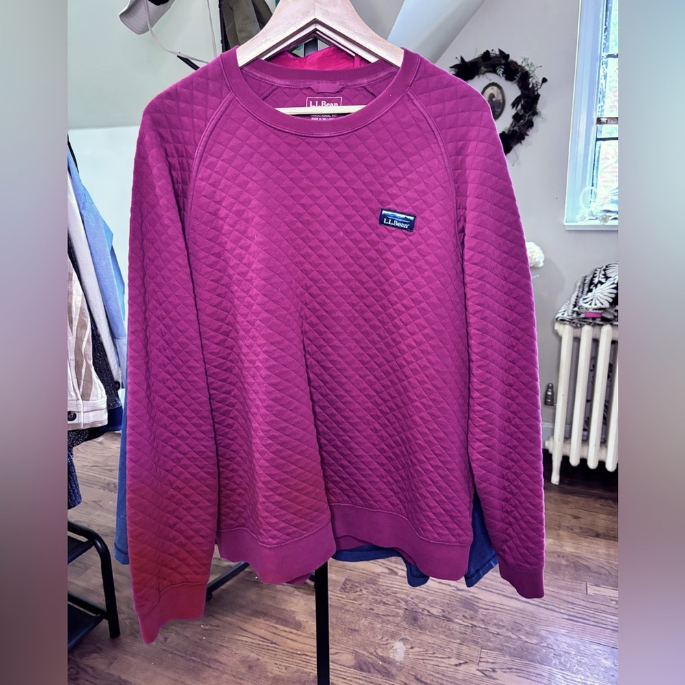Quilted Red LL Bean Sweatshirt